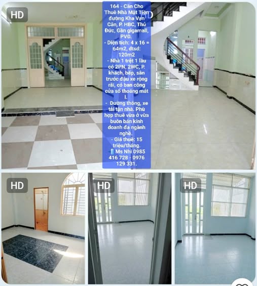 Nhà mặt tiền Kha Vạn Cân, Thủ Đức 64m² giá 15 triệu - Thích hợp kinh doanh đa ngành!