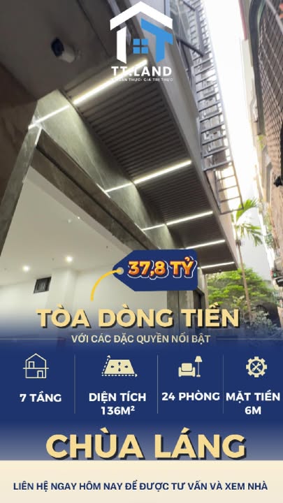 Căn hộ CCMN Chùa Láng Đống Đa 136m² giá 37.8 tỷ - Doanh thu 170 triệu/tháng!
