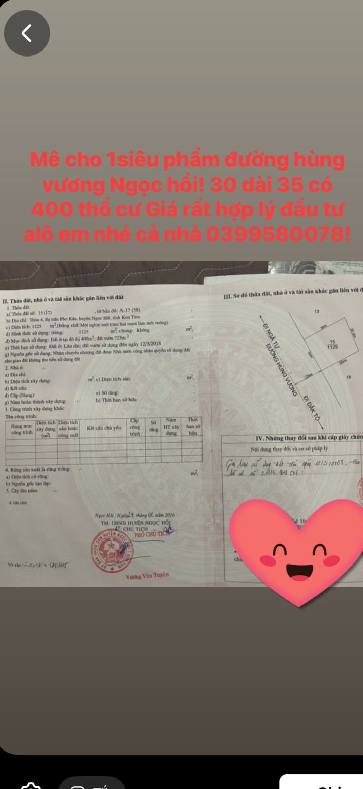 Đất nền chính chủ tại đường Hùng Vương, Ngọc Hồi 1050m² - Cơ hội đầu tư tuyệt vời!