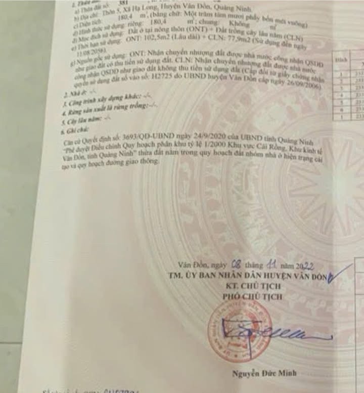 Đất nền mặt đường 334 Vân Đồn 180,4m² - Cơ hội đầu tư sinh lời cao!