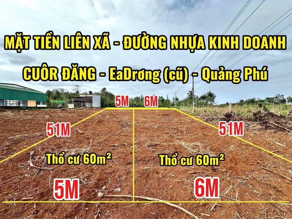 Đất liền kề kinh doanh Đắk Lắk 306m² giá 1.05 tỷ - Sổ hồng chính chủ!