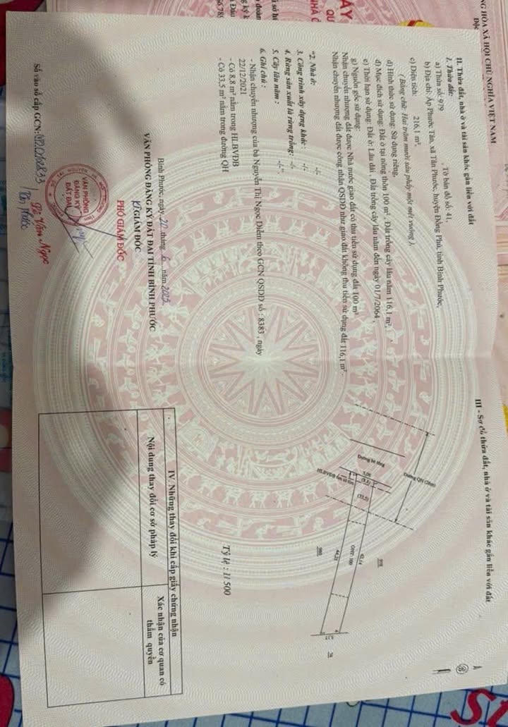 Đất thổ cư ấp Phước Tân, Đồng Phú 220m² giá 600 triệu - Cơ hội đầu tư tuyệt vời!