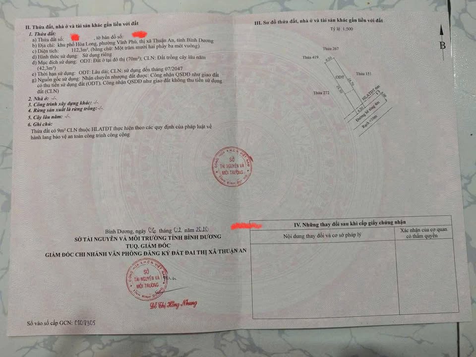 Đất thổ cư Vĩnh Phú, Thuận An 112,3m² giá 3,9 tỷ - Cơ hội đầu tư tuyệt vời!