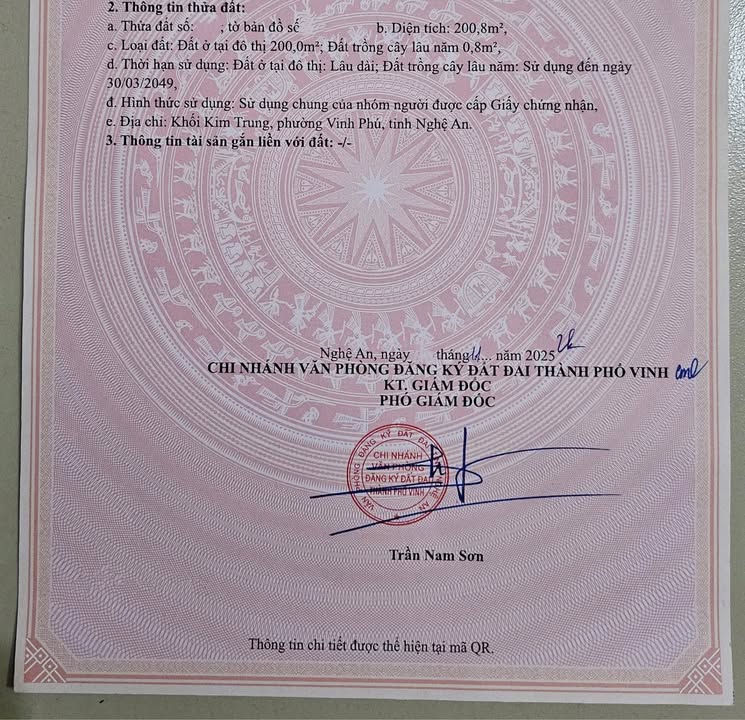 Đất mặt đường Ân Hậu, Nghi Ân, Vinh 200.8m² giá 4.15 tỷ - Kinh doanh thuận lợi!