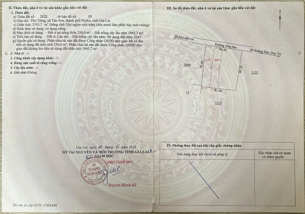 Đất ở Đào Duy Từ, Pleiku, Gia Lai 1050m² chỉ 2 tỷ - Đầu tư sinh lời ngay!