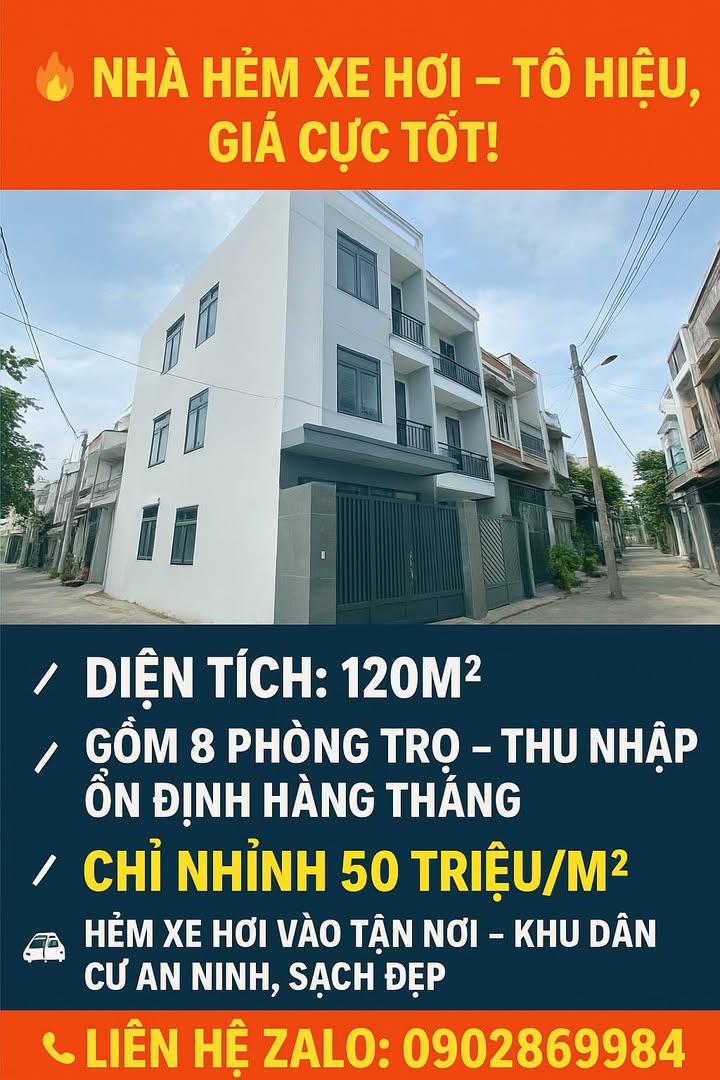 Nhà phố Tô Hiệu, Tân Phú, 120m² giá 6 tỷ - Đầu tư sinh lời ngay!