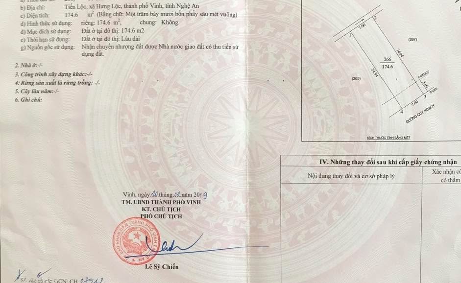 Đất nền Hưng Lộc, Vinh 174,6m² giá 9,3 tỷ - Vị trí đắc địa, dân trí cao!