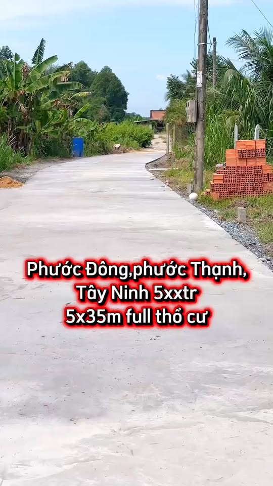 Đất thổ cư 175m² tại Phước Đông, Gò Dầu, Tây Ninh - Giá chỉ 590 triệu!
