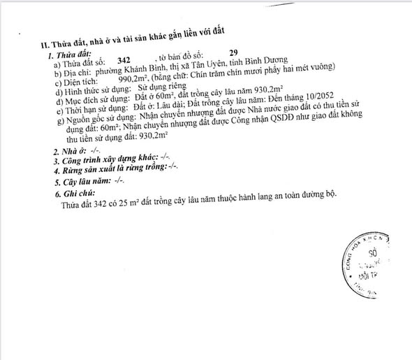 Đất nền 990m² tại Khánh Bình, Tân Uyên - Giá chỉ 6.99 tỷ, bán gấp!