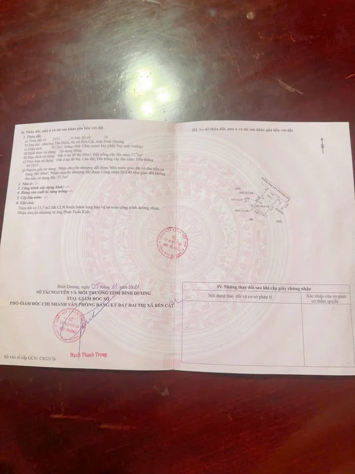 Đất thổ cư 91m² tại phường Tân Định, Bến Cát - Giá chỉ 1.53 tỷ