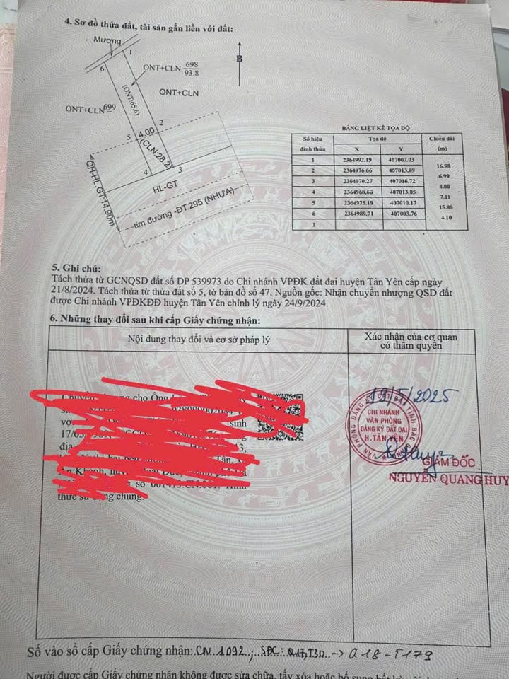 Đất nền Cao Xá, Tân Yên 93.8m² giá 2 tỷ - Cơ hội đầu tư tuyệt vời!