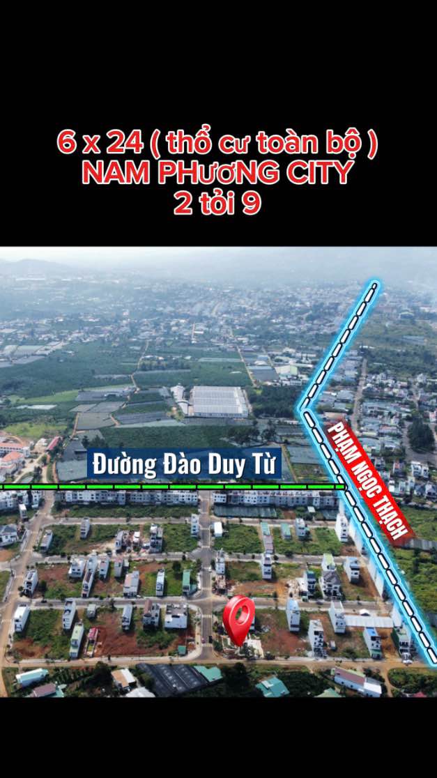 Đất nền Nam Phương City Bảo Lộc 144m² giá 2 tỷ - Sổ hồng chính chủ, thổ cư 100%!