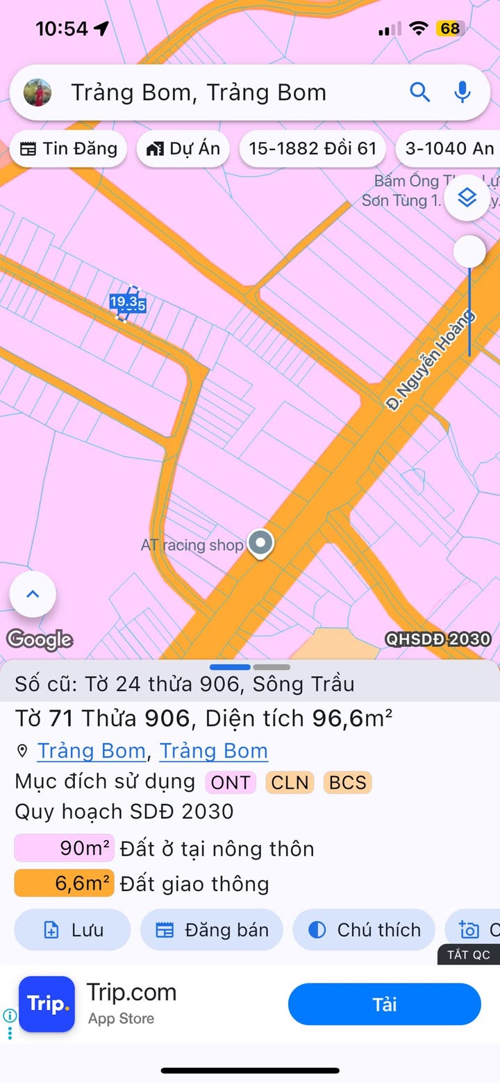 Đất nền xã Sông Trầu 95m² giá 700 triệu - Sổ đỏ chính chủ, thổ cư 100%!