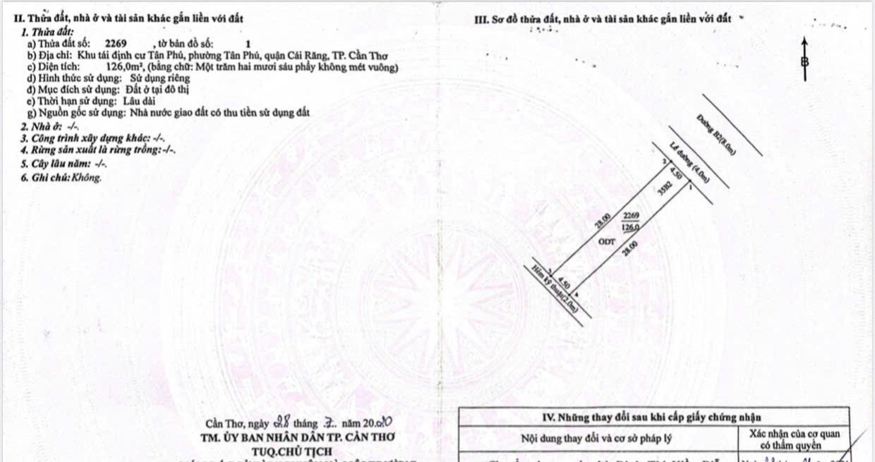 Đất nền KDC Tân Phú Cái Răng 126m² giá 1.9 tỷ - Đầu tư sinh lời ngay!