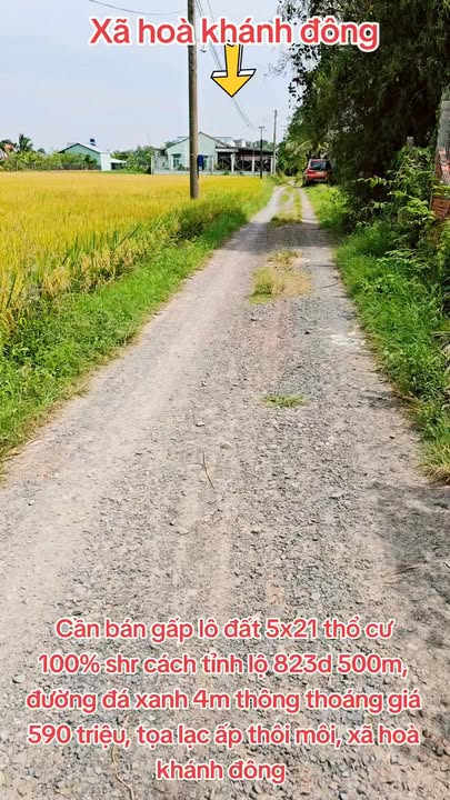 Đất thổ cư 105m² tại ấp Thôi Môi, giá 590 triệu - Cơ hội đầu tư hấp dẫn!