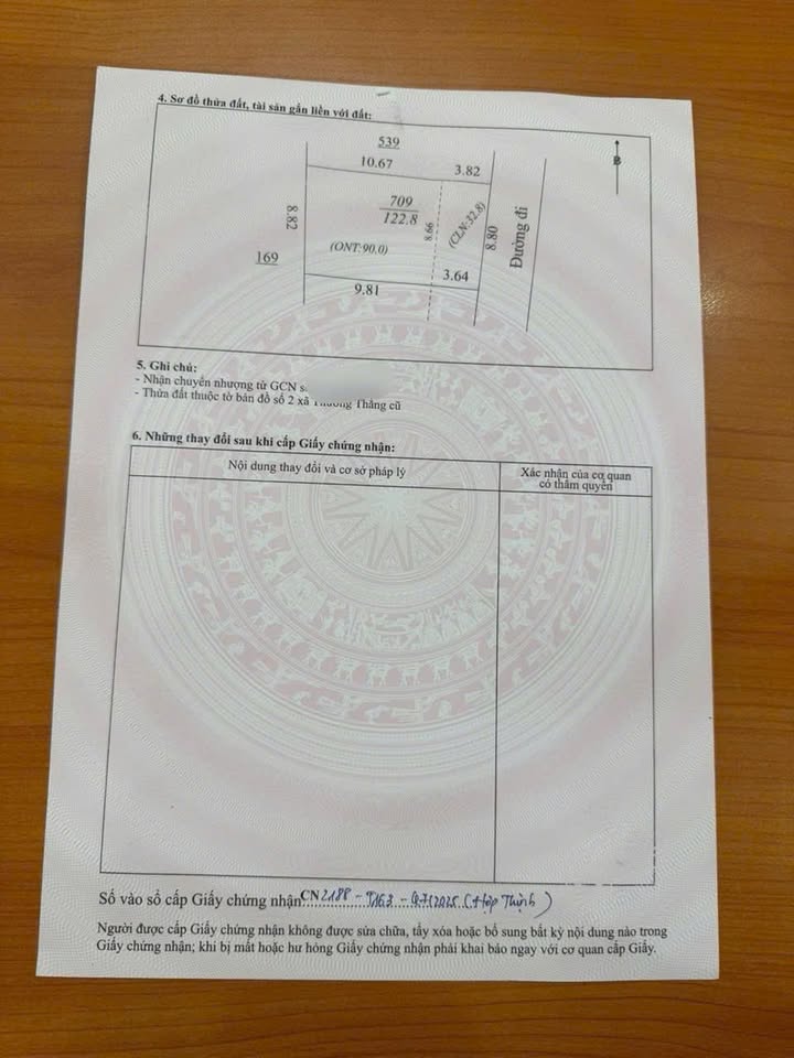 Đất thổ cư Thường Thắng Hiệp Hòa 122m² giá 1 tỷ - Đường thông thoáng, phong thủy tốt!