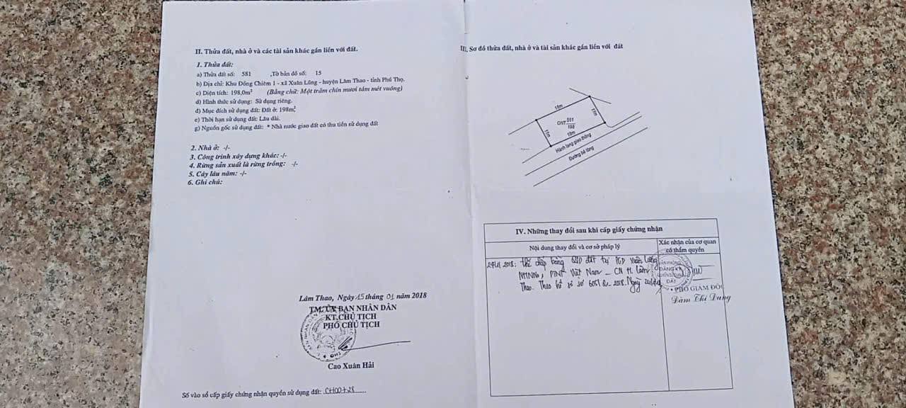 Đất nền Xuân Lũng Lâm Thao 31620m² - Pháp lý rõ ràng, giá thỏa thuận