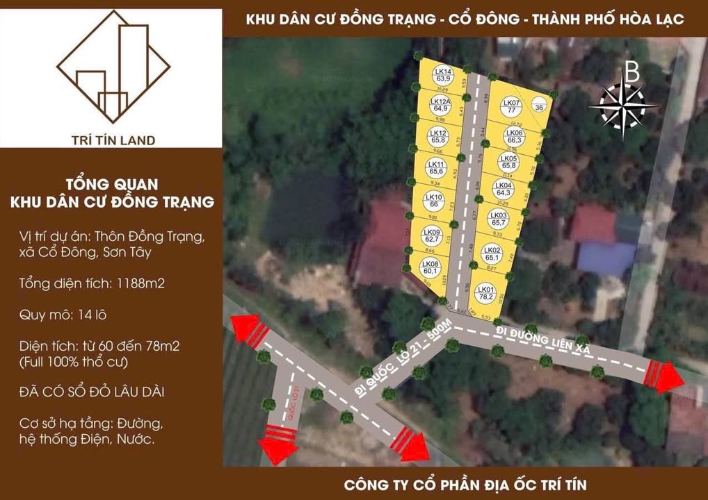 Đất thổ cư Cổ Đông, Sơn Tây 77m² giá 1.7 tỷ - Sổ đỏ chính chủ ngay!