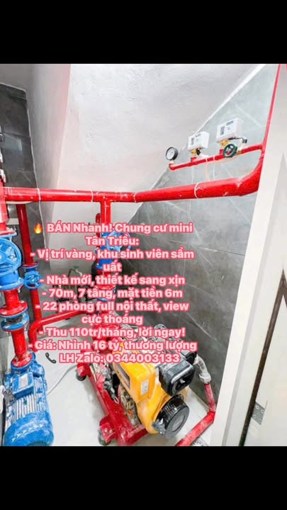 Chung cư mini cao cấp Tân Triều 70m² giá 16 tỷ - Doanh thu lên tới 110 triệu/tháng!