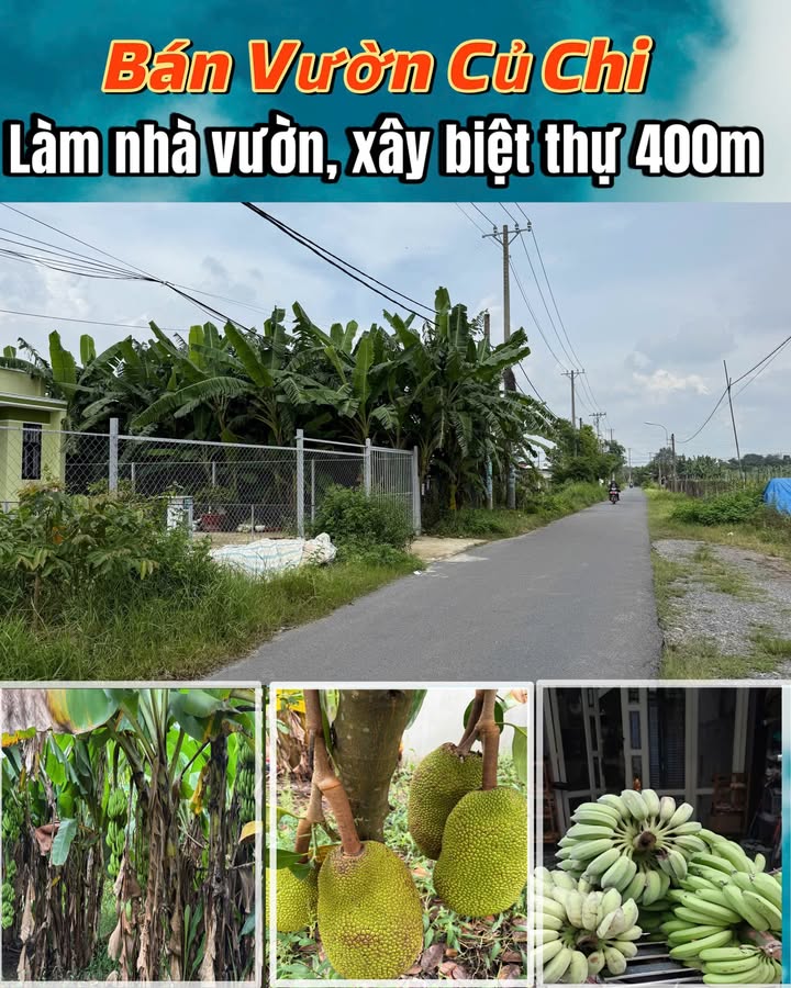 Đất vườn 400m² tại Củ Chi - Tiện xây nhà, biệt thự - Giá thỏa thuận!