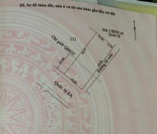 Đất nền chính chủ Tứ Mỹ 770,1m² - Đường Quốc lộ 8A, giá thỏa thuận!