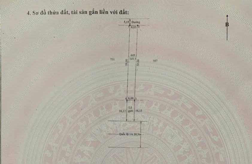 Đất mặt tiền Quốc lộ 1A, xã Chân Mây - Lăng Cô, 349m² - Giá tốt thương lượng!