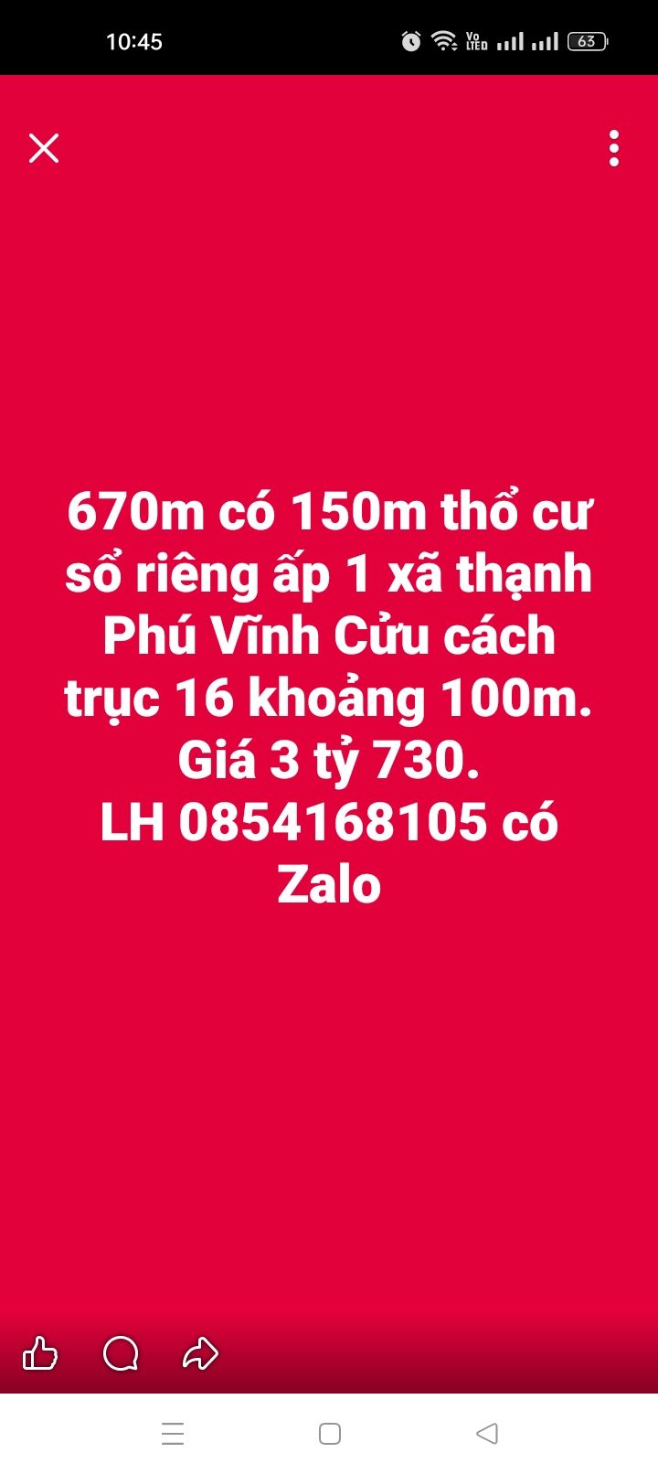 Đất thổ cư 150m² tại Thạnh Phú, Vĩnh Cửu 670m² giá 3.73 tỷ - Đầu tư sinh lời hấp dẫn!