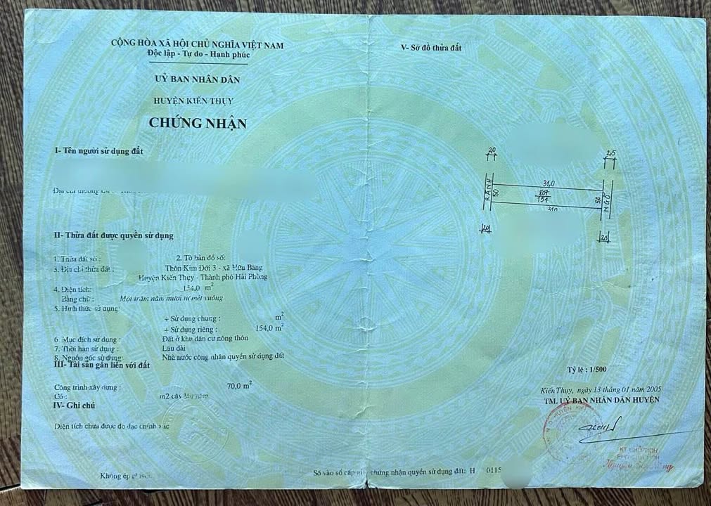 Đất nền Hữu Bằng, Kiến Thụy 154m² giá 1.54 tỷ - Cơ hội hiếm có chỉ 1 lô duy nhất!