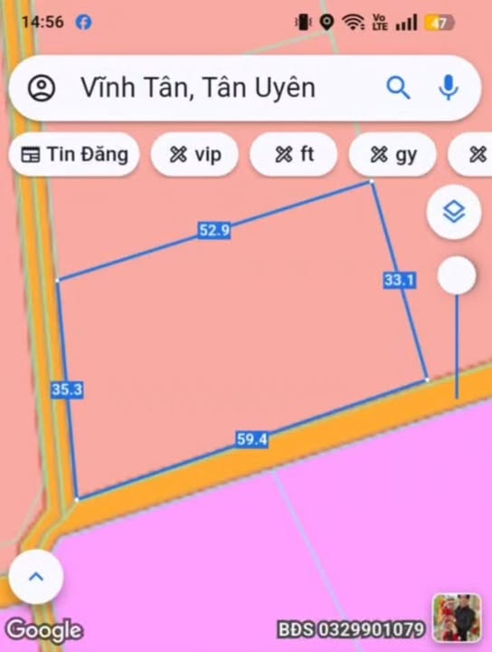 Đất Vĩnh Tân 1.900m² giá 9 tỷ - Đầu tư sinh lời ngay lập tức!