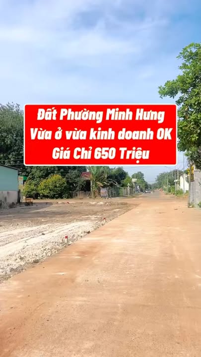 Đất nền 2 lô liền kề Phường Minh Hưng 78m² giá chỉ 650 triệu - Kinh doanh ngay lập tức!