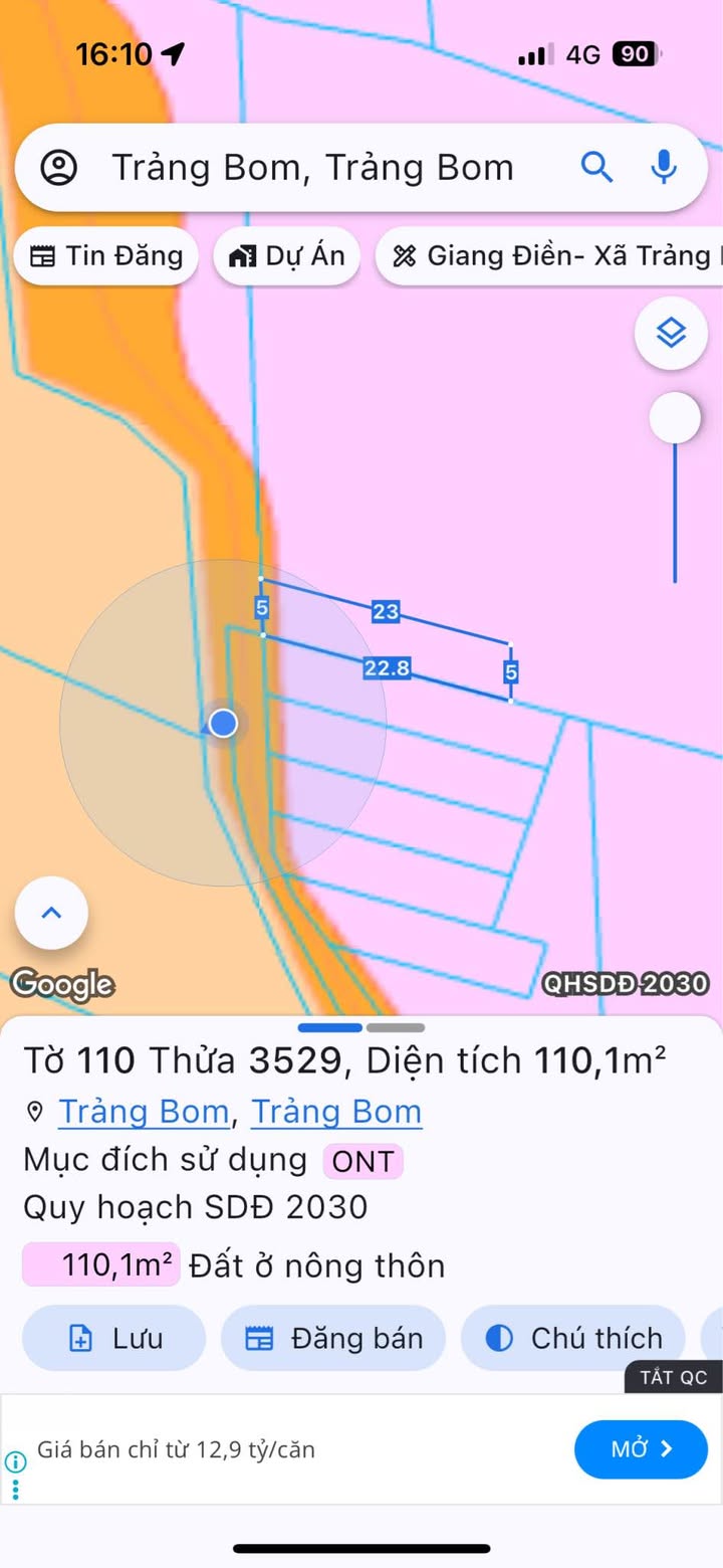 Đất nền mặt đường Quảng Tiến, Trảng Bom 115m² giá 900 triệu - Sổ đỏ chính chủ, đầu tư sinh lời!