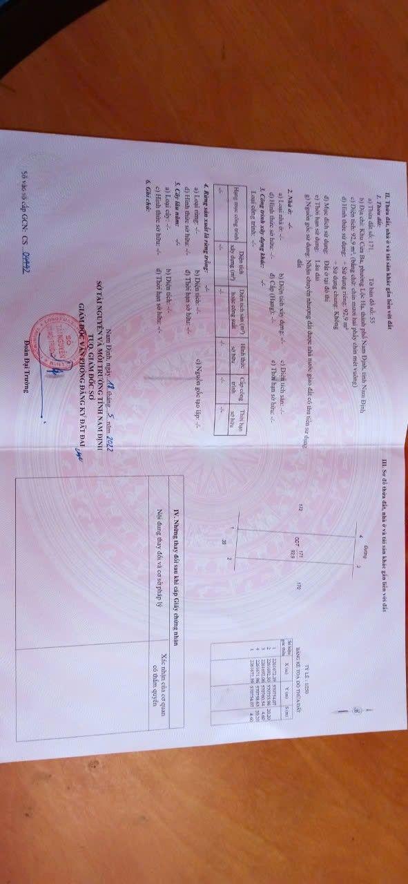 Đất nền Nam Định 92.8m² giá 2.413 tỷ - Ô tô tải vào tận nơi!