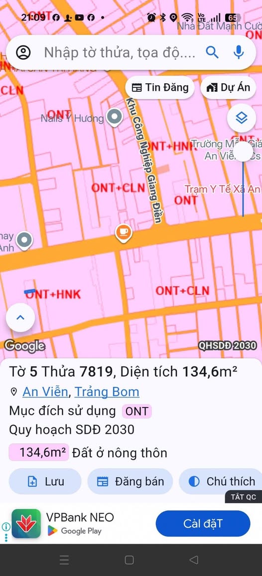 Đất nền Giang Điền 135m² chỉ 1.05 tỷ - Sổ đỏ riêng, thổ cư 100%!