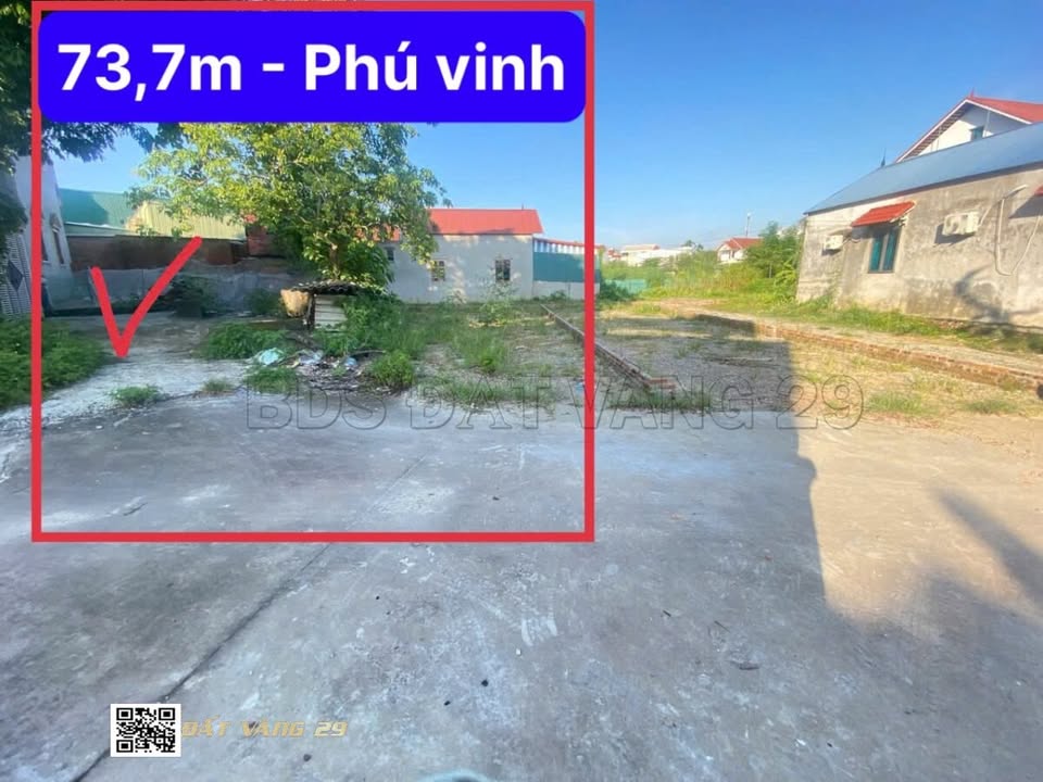 Đất nền Phú Vinh, xã Phú Nghĩa, 73m² giá 2.5 tỷ - Vị trí tiềm năng gần KCN!