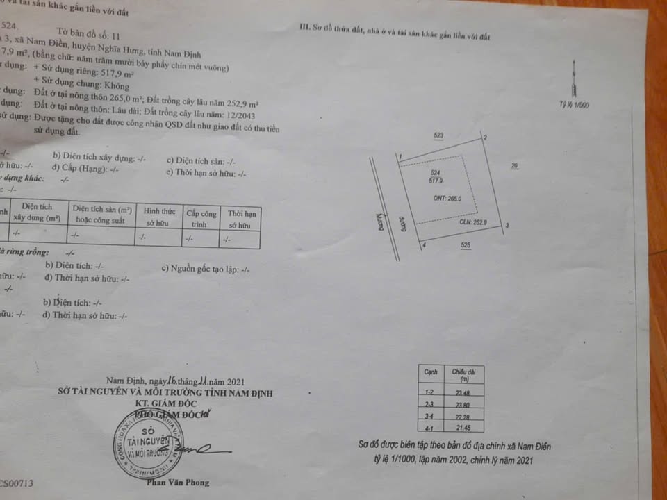 Biệt thự sân vườn Nam Điền 518m² giá 4 tỷ - Sổ đỏ chính chủ, tiện ích đầy đủ!