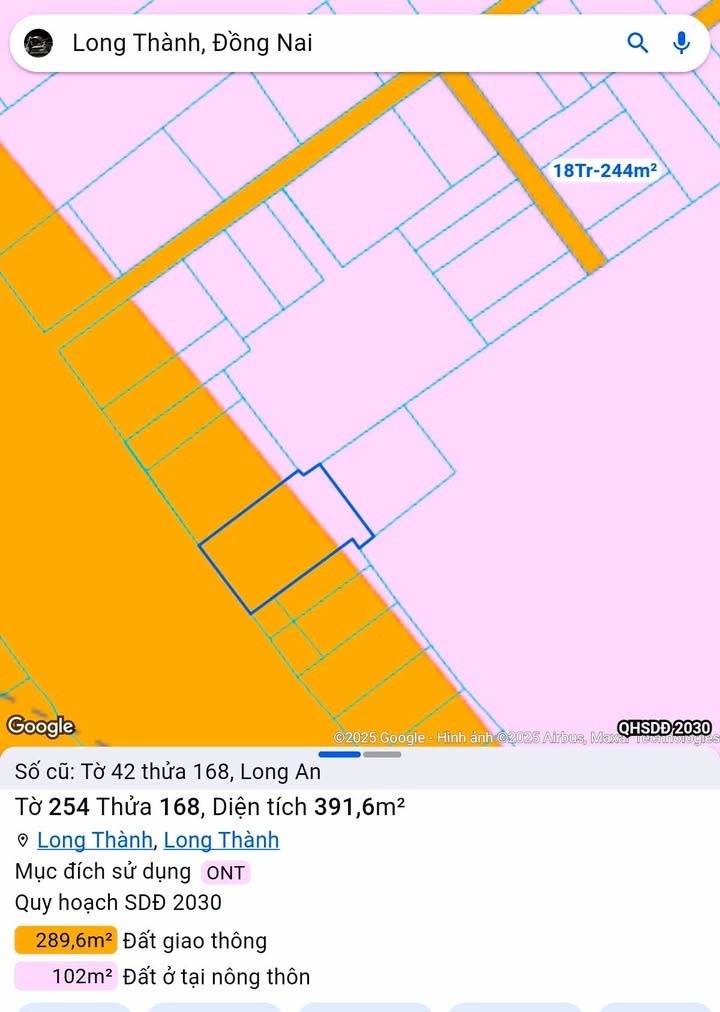 Đất mặt tiền 51m² xã Long An, huyện Long Thành - Giá thỏa thuận hấp dẫn!