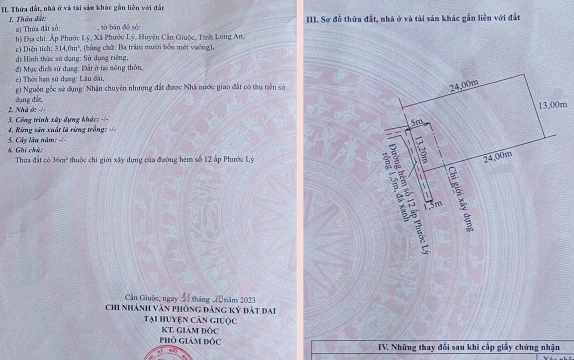 Đất thổ cư Cần Giuộc 312m² giá 4 tỷ - Gần Lẩu Dê Chợ Lớn, xe hơi vào tận nơi!