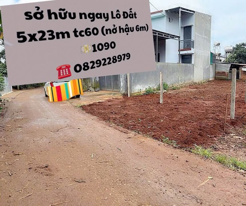 Đất thổ cư Hẻm cấp 1 Vành đai QL 14-26, Tân An, 105m² giá 1.09 tỷ - Cơ hội đầu tư tuyệt vời!