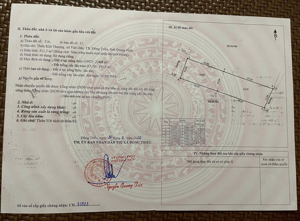 Đất nền chính chủ tại Việt Dân, Đông Triều, 511m² giá 2 tỷ - Cơ hội đầu tư hấp dẫn!