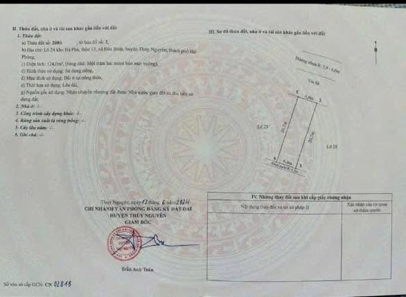 Đất đấu giá Hòa Bình Thủy Nguyên 124m² giá 3 tỷ - Mặt tiền đẹp mê ly!