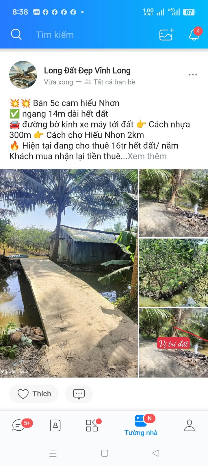 Đất nền Hiếu Nhơn, Vĩnh Long 7000m² giá 2.85 tỷ - Đầu tư sinh lời ngay!