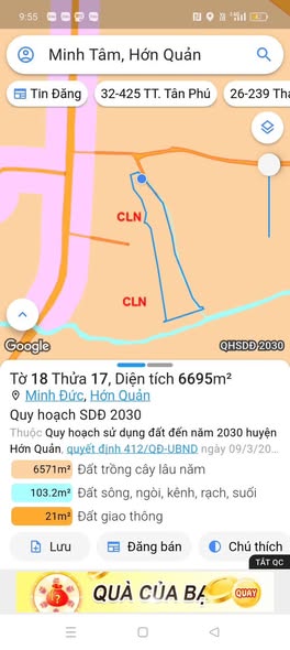 Đất thổ cư Minh Tâm Hớn Quản 7000m² giá 1.2 tỷ - Cơ hội đầu tư hấp dẫn!
