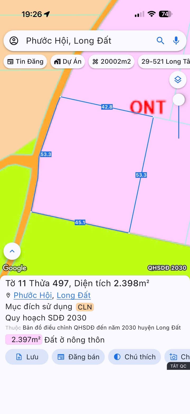 Đất nền Phước Hải Đất Đỏ 2398m² - Đầu tư sinh lời cao!