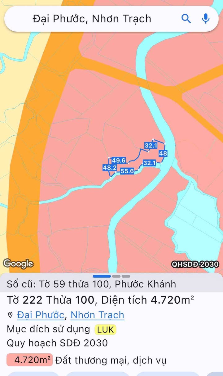 Đất nền Phước Khánh Nhơn Trạch 4720m² giá chỉ 8 triệu - Cơ hội đầu tư sinh lời lớn!