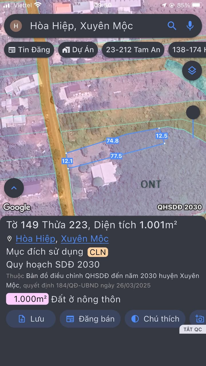 Đất nền Hòa Hiệp, Xuyên Mộc 1000m² giá chỉ 1.15 tỷ - Cơ hội đầu tư tuyệt vời!