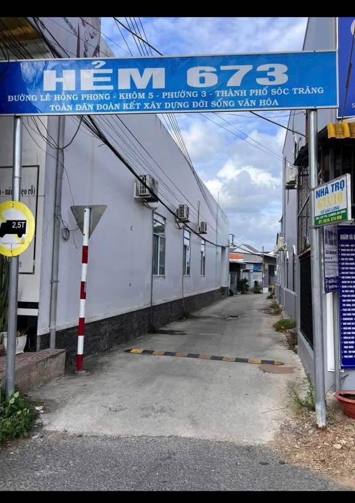 Đất nền hẻm 673 Lê Hồng Phong, TP Sóc Trăng 160m² - Nền cao ráo, thích hợp xây nhà trọ!