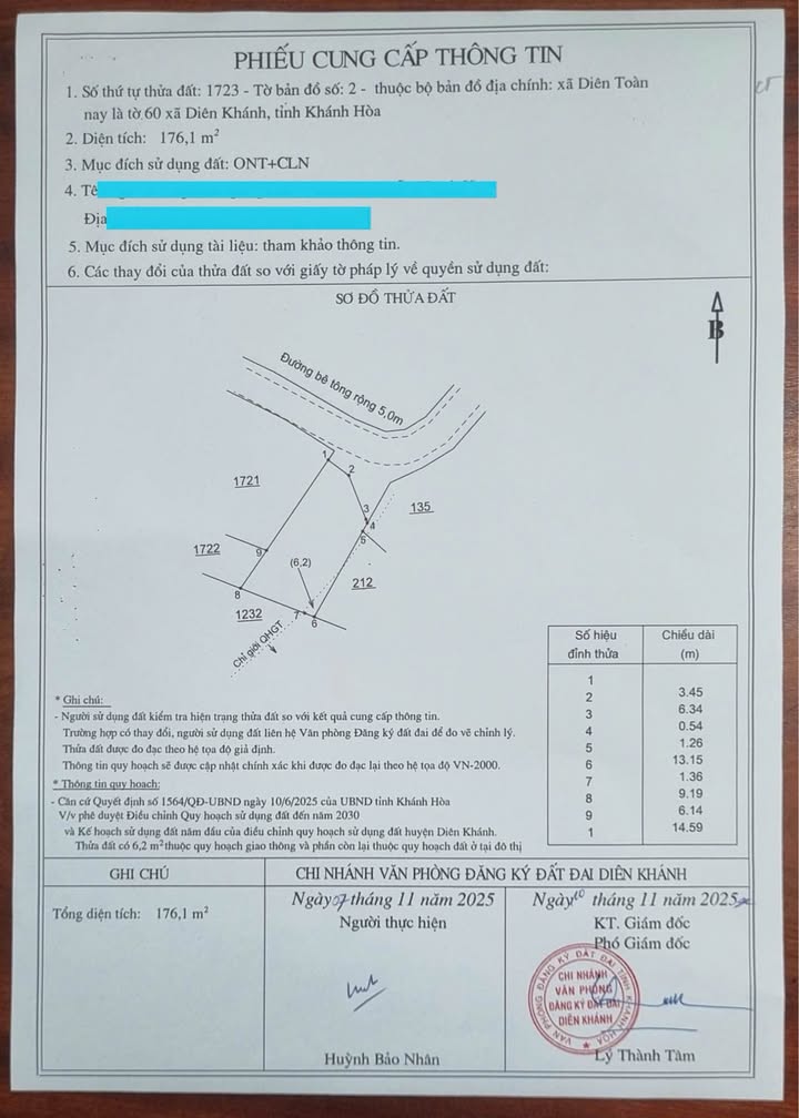 Đất nền đẹp tại Diên Toàn, Diên Khánh 176m² giá chỉ 2.45 tỷ - Cơ hội vàng cho nhà đầu tư!