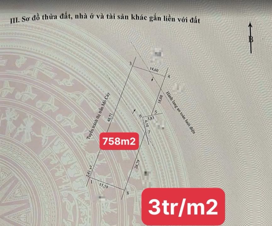 Đất nền Quốc lộ 60, Hòa Lộc, Mỏ Cày Bắc 762m² - Giá chỉ từ 2.298 tỷ!