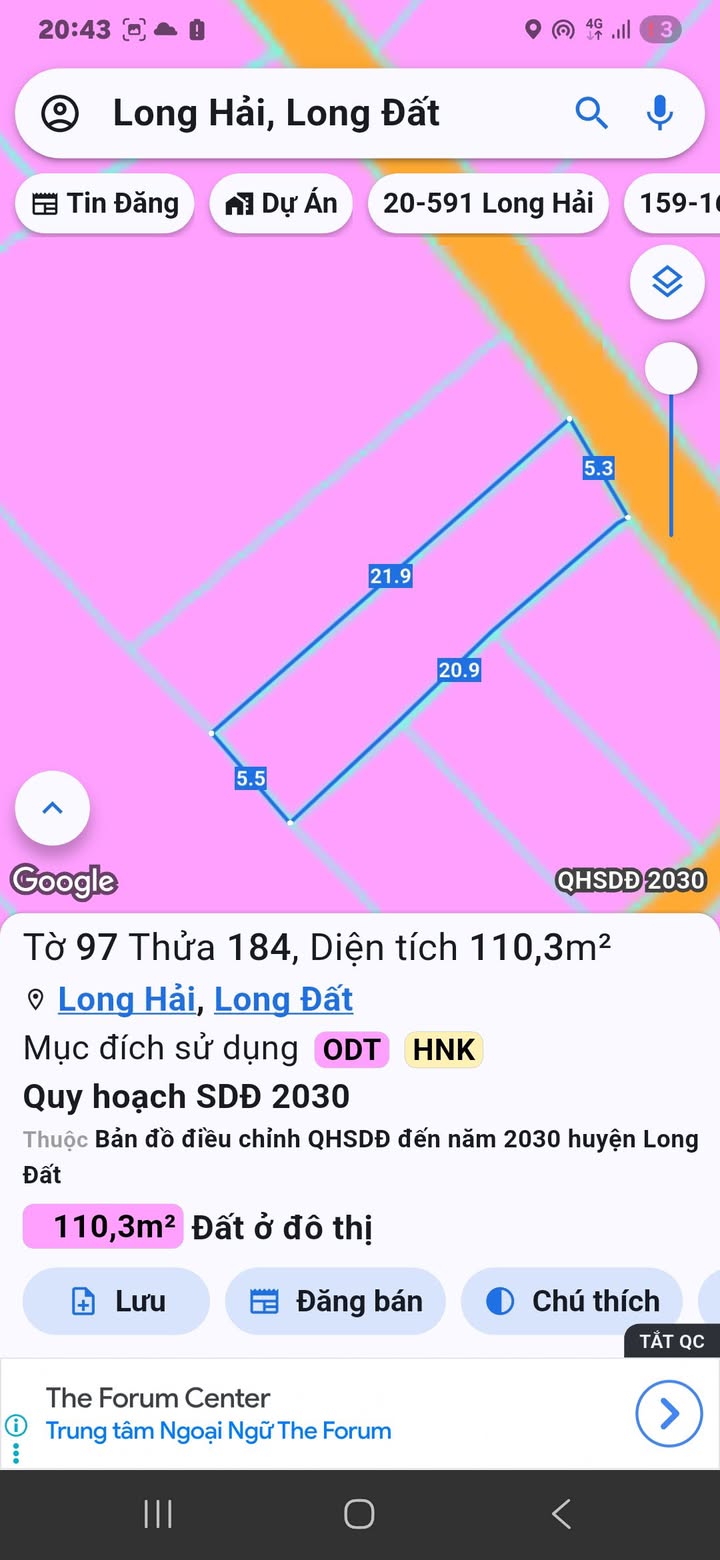 Đất nền Long Hải, 105m² giá 1.65 tỷ - Cơ hội đầu tư tuyệt vời!