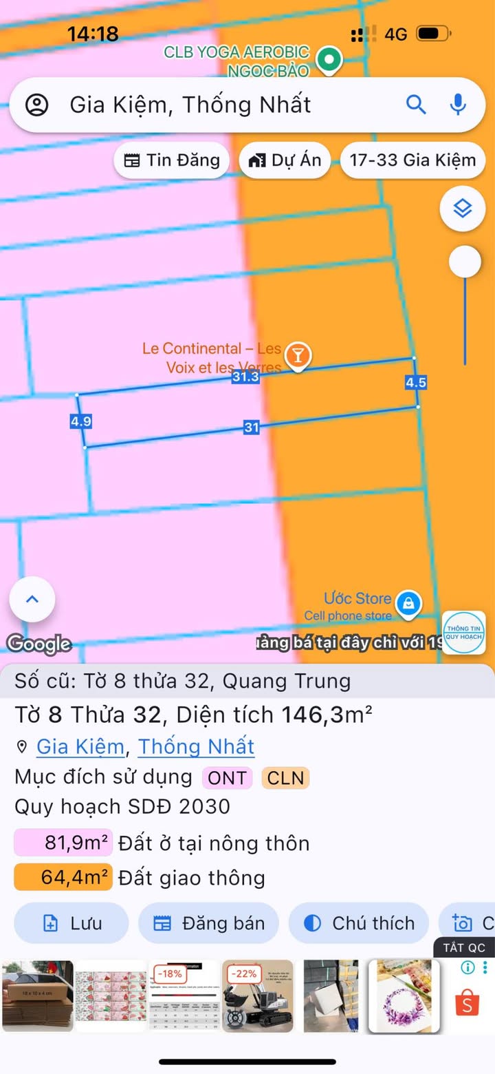 Đất nền Quốc lộ 20, Gia Kiệm, Thống Nhất 146.3m² giá 5.2 tỷ - Cơ hội đầu tư tuyệt vời!